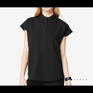 Figs Rafaela Mandarin Top - Black - Size M